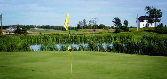 A view of a hole with water coming into play at Clyde River Golf Club