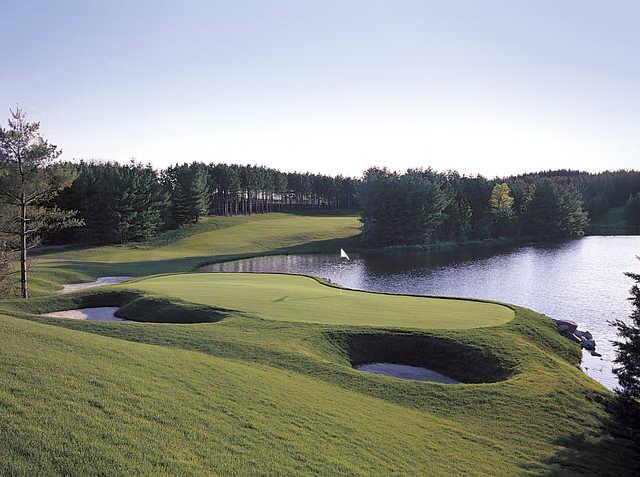 View of the 18th hole from the Legend Course at Woodington Lake Golf Club