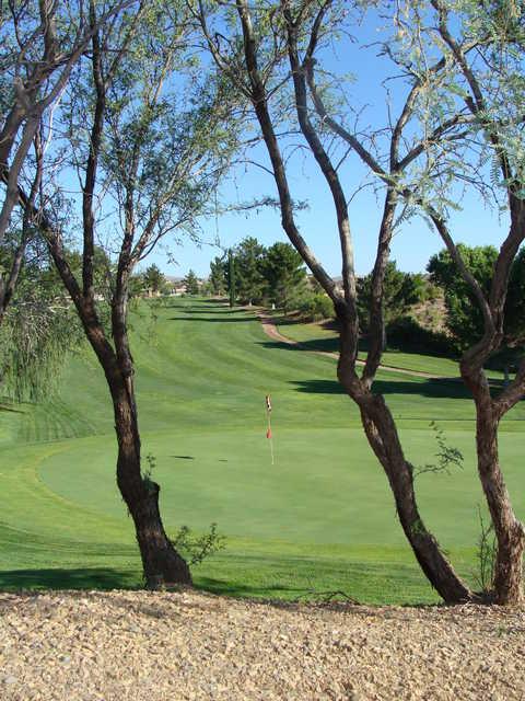 Looking back from a green at Coyote Trails Golf Course