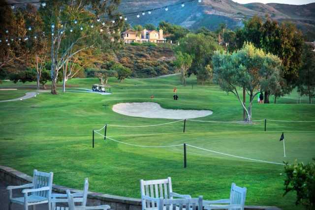 A view of the 18th hole at San Juan Hills Golf Club