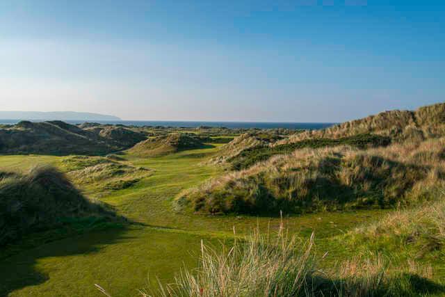 View from the 9th tee at Bann course from Castlerock Golf Club