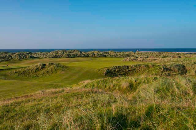 View of the 7th green from Bann course at Castlerock Golf Club