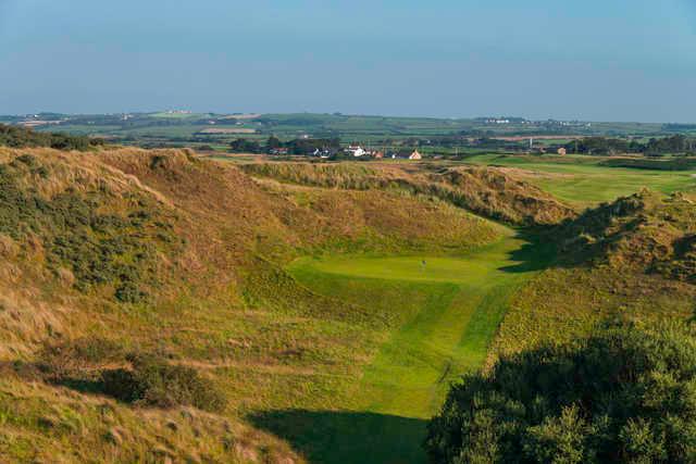 View of the par-3 4th hole from Bann course at Castlerock Golf Club
