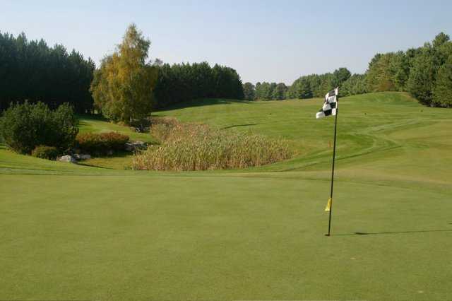 A view of hole #4 at Diamond In The Ruff Golf Club