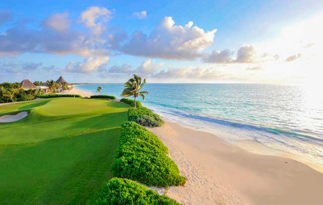 View of the 15th hole at El Camaleon Mayakoba Golf Club