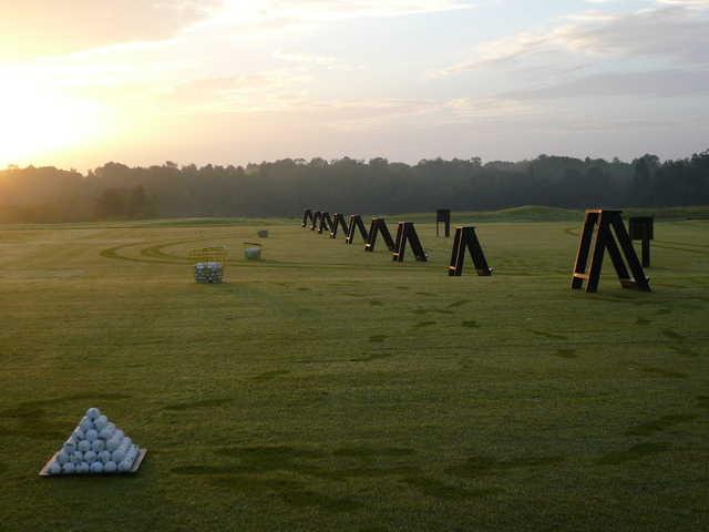 A view of the driving range at Providence Golf Club