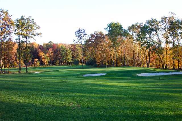 A view of a well protected hole at Lucky Hills Golf Course