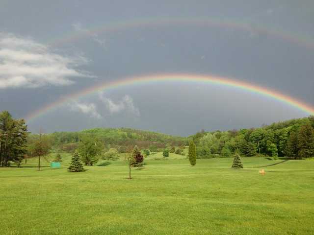 Double rainbow over Corey Creek Golf Club