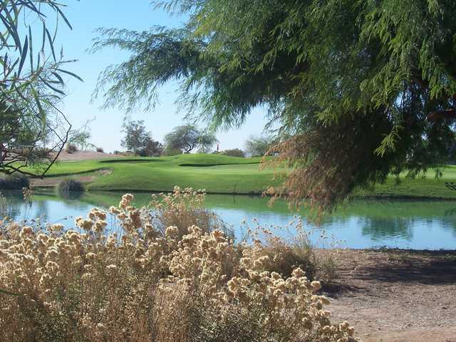 View of the 18th hole at Falcon Golf Club.