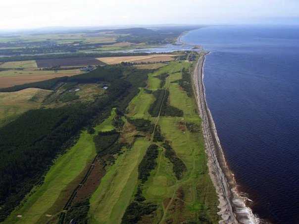 Aerial view of Spey Bay Golf Club