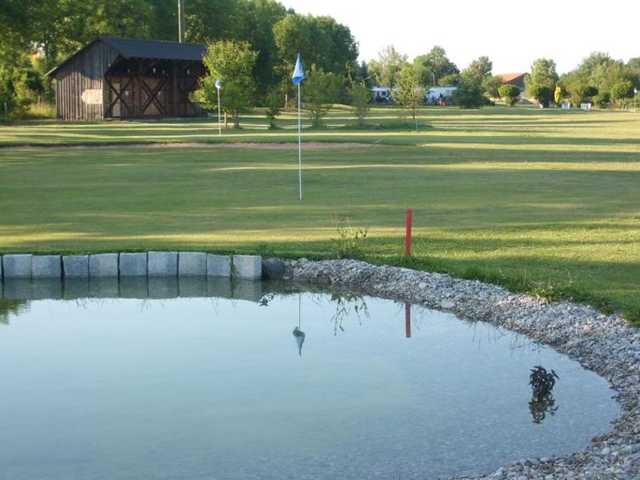 A view of a hole with water coming into play at Gersthofen Golf Club