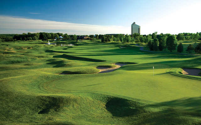 A view of hole #1 at The Bear Course from Grand Traverse Resort & Spa