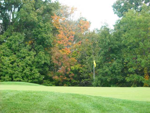 A view of a hole at Lyman Orchards Golf Club