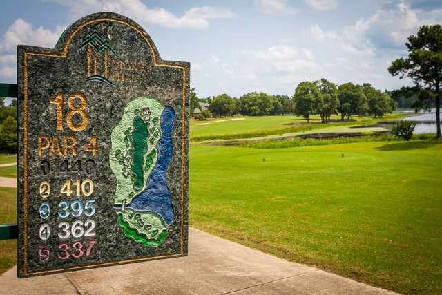 A view of tee #18 at Money Hill Golf & Country Club