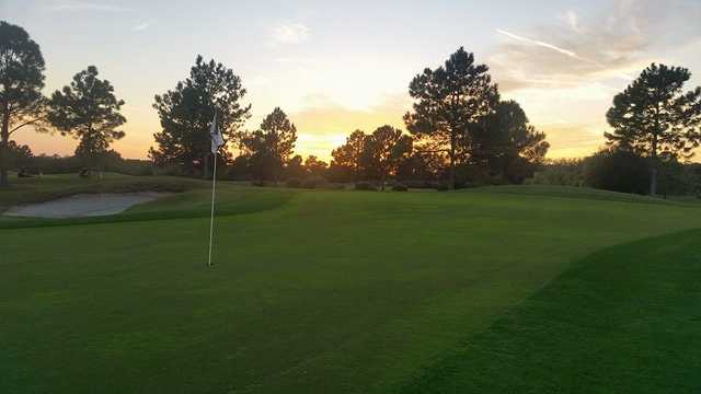 A sunset view of a hole at Summerfield Crossings Golf Club