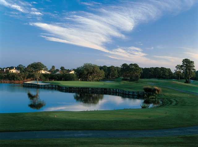A view of hole #16 at The Stadium Course from TPC Prestancia