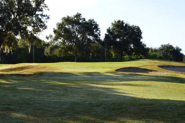 A view of a well protected green at The Golf Club of Cypress Creek
