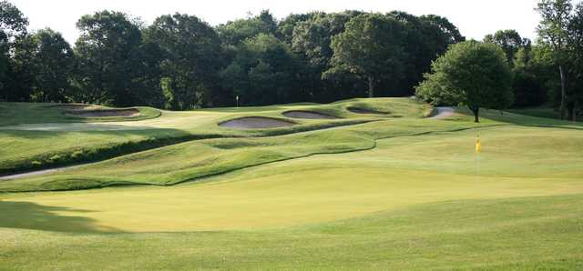 A view of two greens at South Shore Country Club