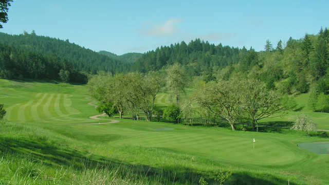 A view of the 5th hole at Myrtle Creek Golf Club