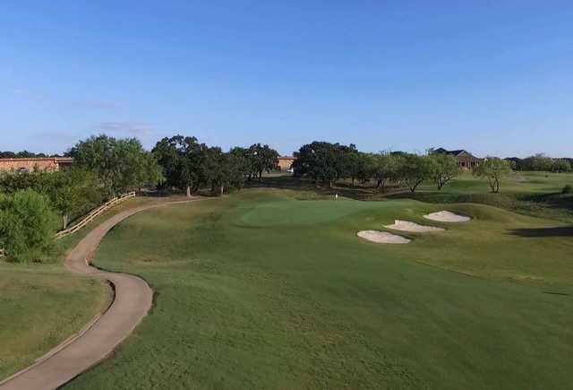 A view of the 18th hole at Hidden Creek Golf Club