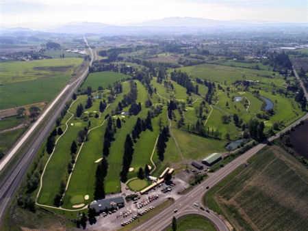 Aerial view from Santiam Golf Club