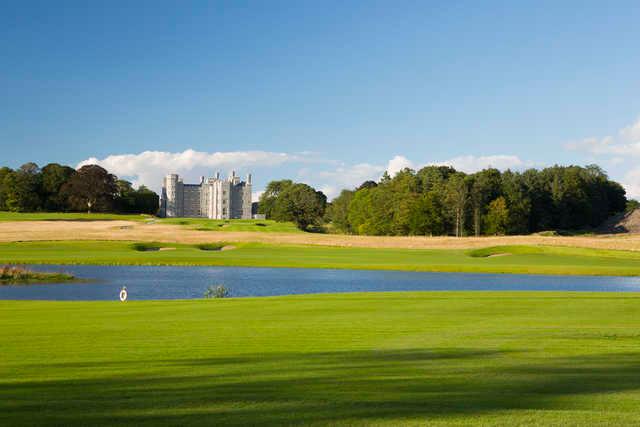 View of the castle and lake at Killeen Castle Golf Club