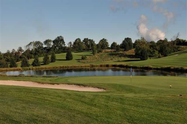 A view of hole with water coming into play at Spring Hollow Golf Course