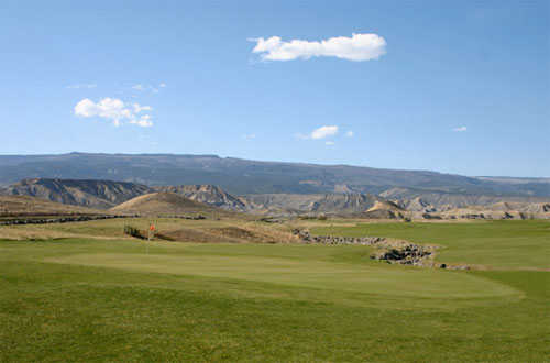 A view of the 9th hole at Devil's Thumb Golf Club