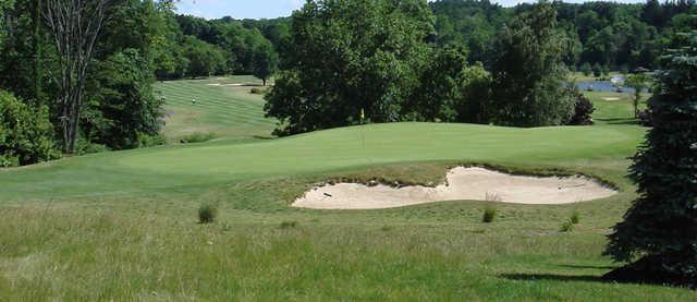 A sunny day view of a hole at Phillip J. Rotella Memorial Golf Course