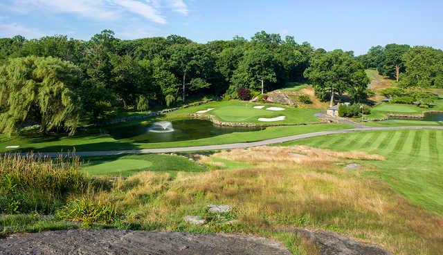 A view of the well protected green #4 at South from Westchester Country Club.