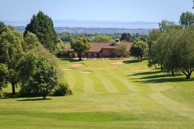 View of the finishing hole and clubhouse at Llanishen Golf Club