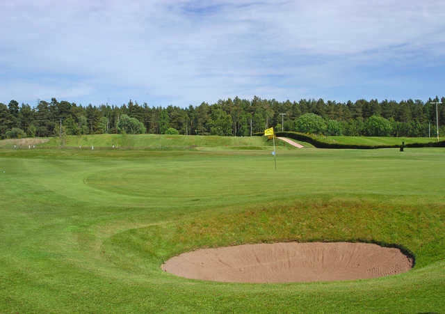 A view of hole #13 at Old Course from Edzell Golf Club.