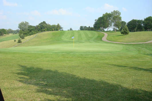 A view of the 1st green at Bluff Creek Golf Course