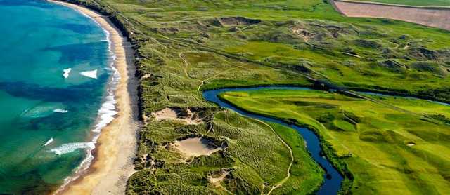 Aerial view from Bushfoot Golf Club
