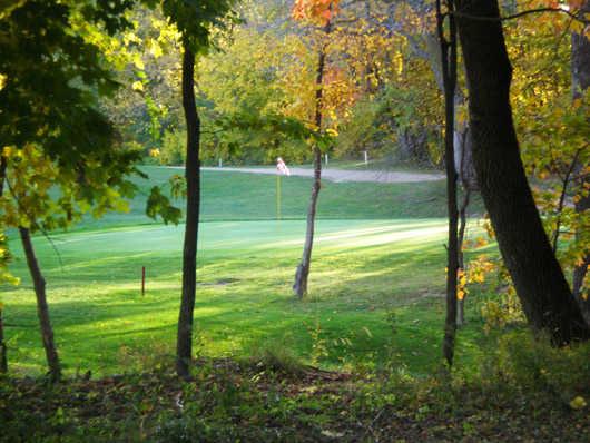 A view of green #11 at Bluff Creek Golf Course