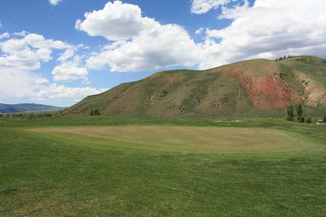 A view of the practice chipping green at Granby Ranch
