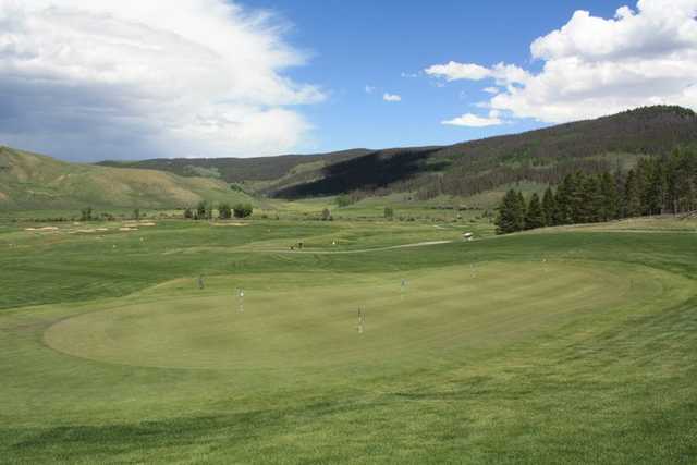 A view of the putting green at Granby Ranch