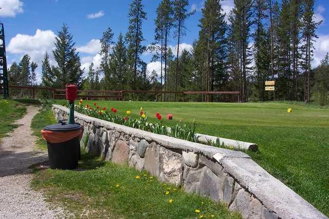 A view of a tee at Meadow Creek Golf Club