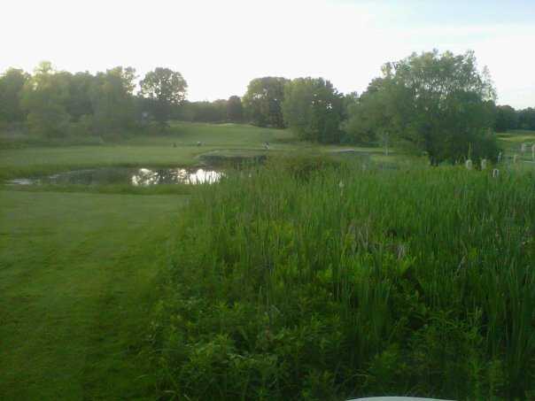 A view of the 18th hole at Clearbrook Golf Club