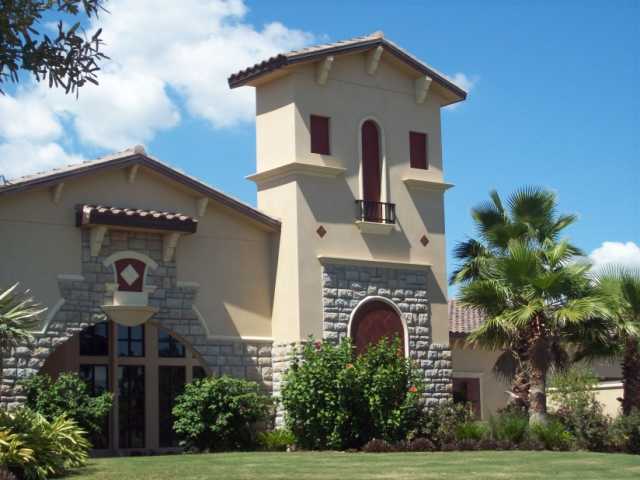 A view of the clubhouse at River Strand Golf and Country Club