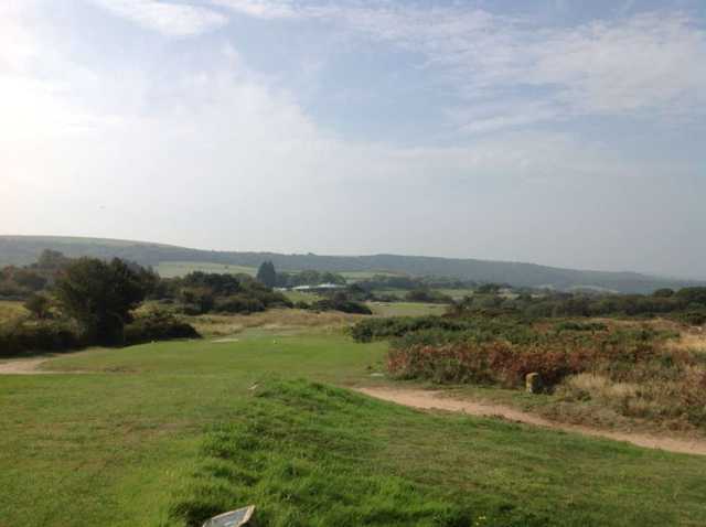 Stunning view of the 7th tee at The Isle or Purbeck Golf Club