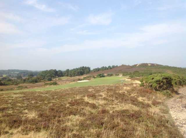 The challenging 10th approach at the  Isle of Purbeck Golf Club