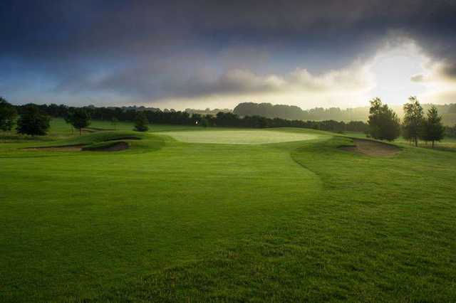 Sand traps guarding access to the green at Chesfield