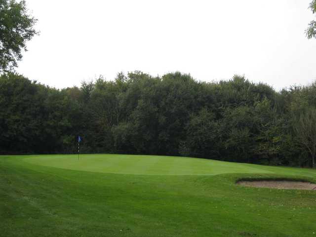 The approach shot to the 8th green at Gaudet Luce Golf Club