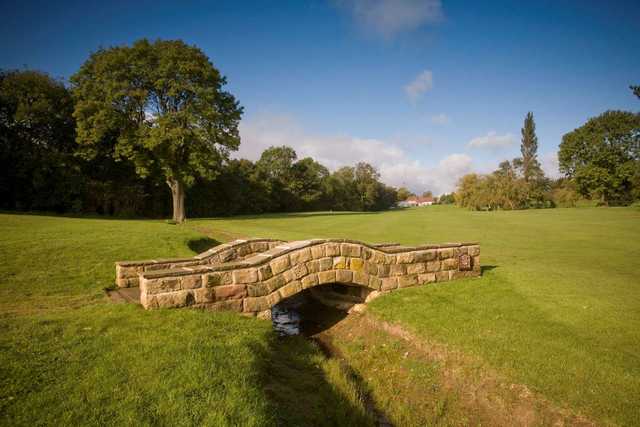 View of the bridge on the 18th hole at Dore and Totley Golf Club