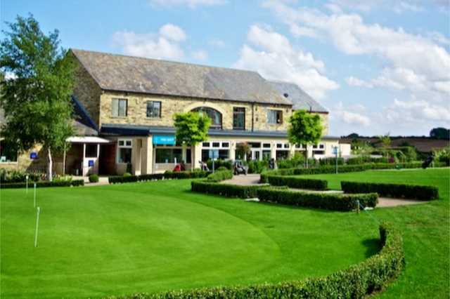 The clubhouse at Leeds Golf Centre, overlooking the course