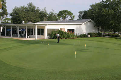 A view of the practice putting green at Plantation on Crystal River