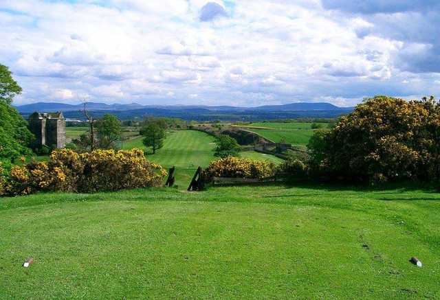 A tight tee shot at Niddry Castle Golf Club