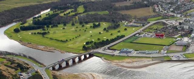An aerial view of Duff House Royal Golf Course