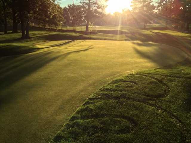 Sunrise over a green at Ingersoll Golf Course